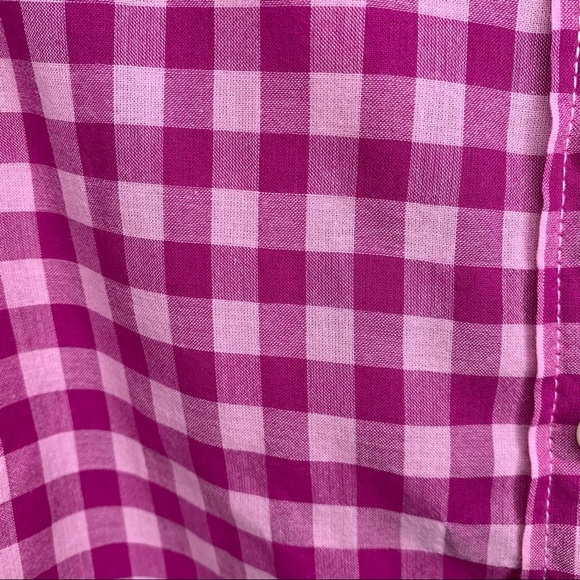 CREWCUTS Plaid Checked Cotton Button Down Shirt Casual Raspberry Pink Size 12 - Picture 4 of 8